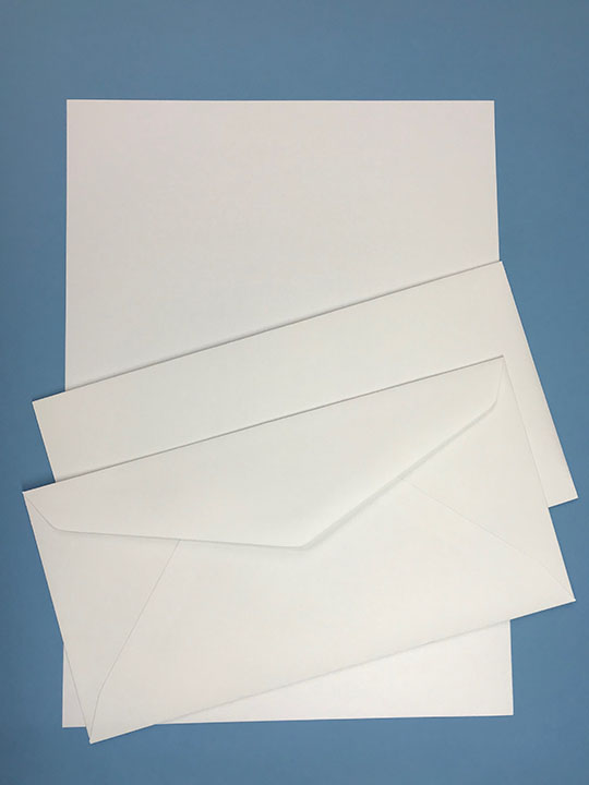 Ａ４-しろ色上質紙、封筒-白ケント紙