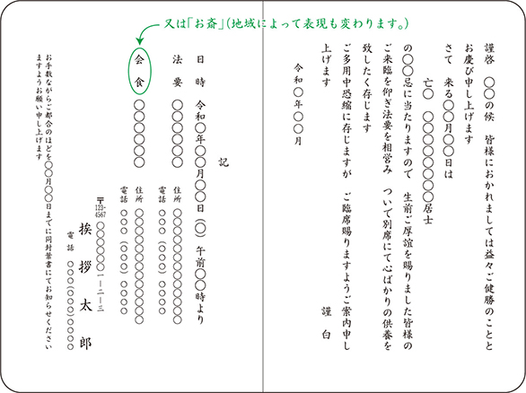 印刷イメージ 法要 挨拶状のプロ 挨拶状印刷 状状ネット